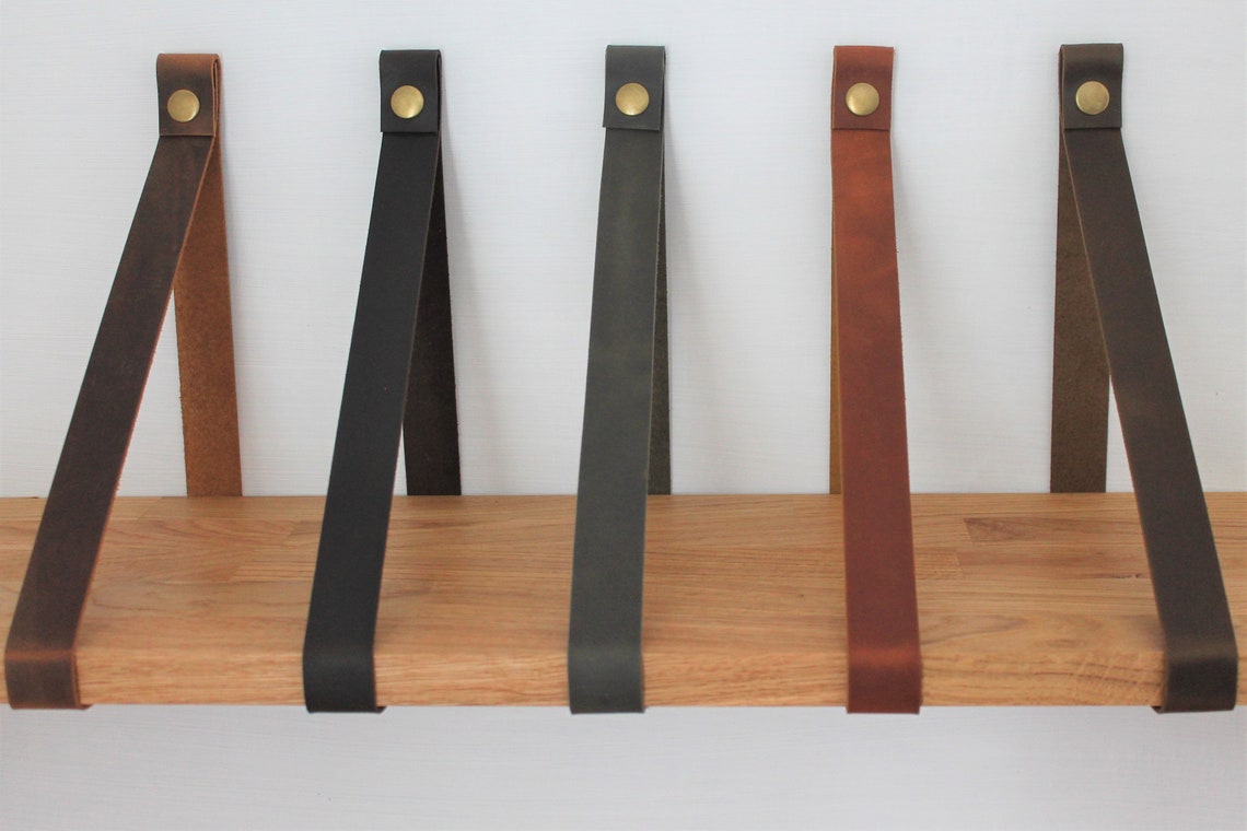 Leather Strap for Shelves Leather Shelf Strap Leather Wall Etsy