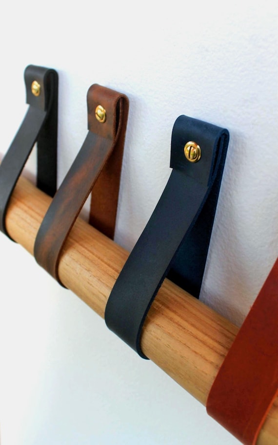 Minimalist Leather Strap Wall Decor Hanger | Modern Hanging Bracket Holder for Art