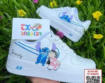 Custom shoes Air Force 1, Personalized Shoes With Name, Stitch Custom Women Shoes