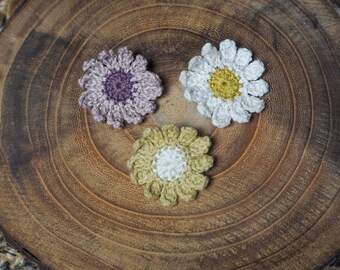 Broche fleur au crochet, broche au crochet