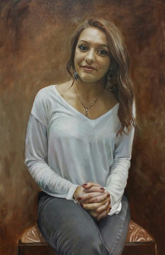 Custom Portrait Painting With Oil on Canvas - Etsy UK