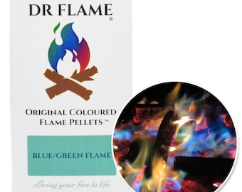 Coloured Flame Fuel Pellets for wood fires – Blue/Green fire