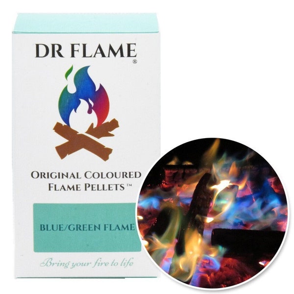 Coloured Flame Fuel Pellets for wood fires – Blue/Green fire
