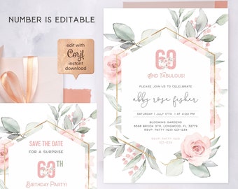 Save The Date 60th Etsy
