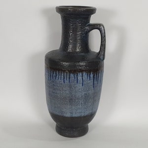 Very Large West German Pottery Fat Lava Handled Floor Vase by Friedgard Glatzle for Karlsruhe Majolika 7193, 60cm, 1960s