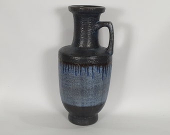 Very Large West German Pottery Fat Lava Handled Floor Vase by Friedgard Glatzle for Karlsruhe Majolika 7193, 60cm, 1960s