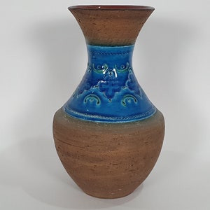 Large Italian Ceramic Vase by Aldo Londi for Bitossi, Carta Fiorentina Decor, 30cm, 1960's