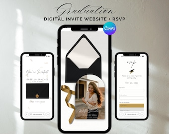 Graduation Invitation Class of 2026, Graduation Party Invitation Canva Website, Graduation Announcement, Arch Digital Invitation with RSVP