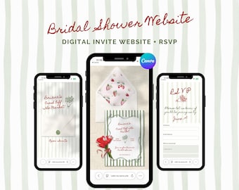 Bridal Shower Invitation Digital, Fresh Off The Market, Berry in Love, Bridal Shower Website, Save the Date Digital, Strawberry Invitation