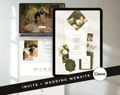 Old Money Wedding Invitation Website Canva Template Luxury Green Elegant Garden Digital Invite Save the Date with RSVP (Digital Download)