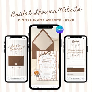 Love is Brewing Bridal Shower Invitation Template, Bridal Shower Website, Coffee Save the Date Digital, Bridal Brunch Invite with RSVP