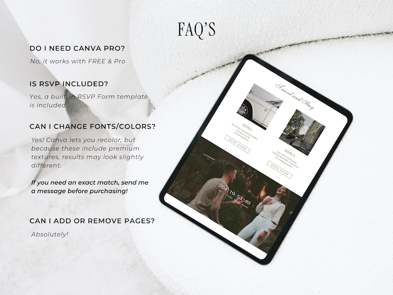 Olive Green Mountain Wedding Website Template Forest Digital Invitation Canva Wedding Invite with RSVP (Digital Download) image 11