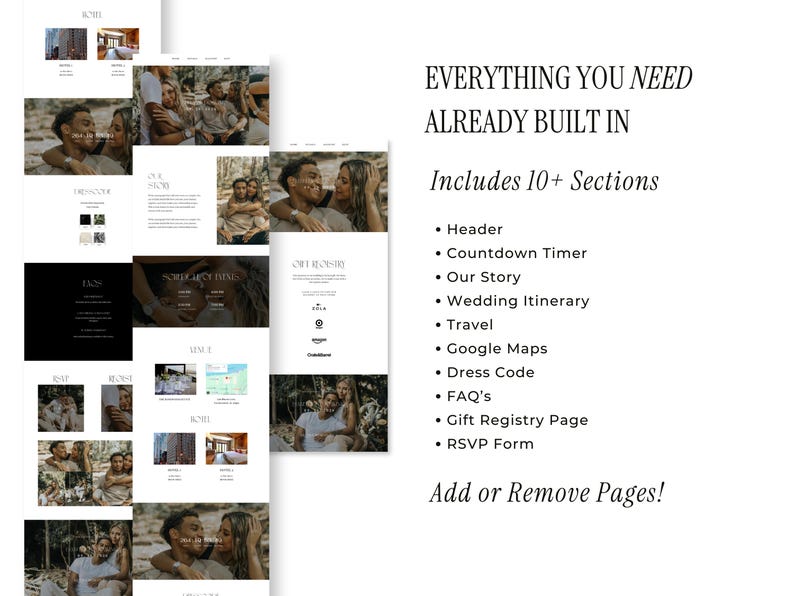 Ivory Wedding Website Template and Digital Invitation With RSVP ...