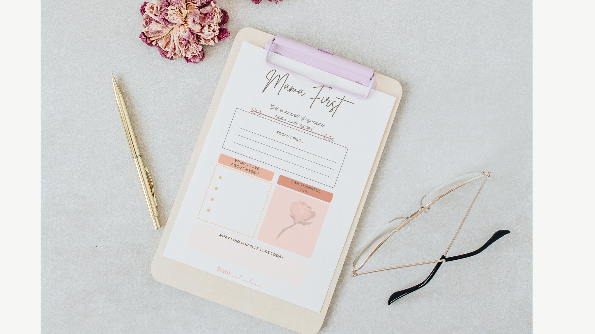 Mamafirst Daily Gratitude Journal Template for Moms, and Postpartum ...