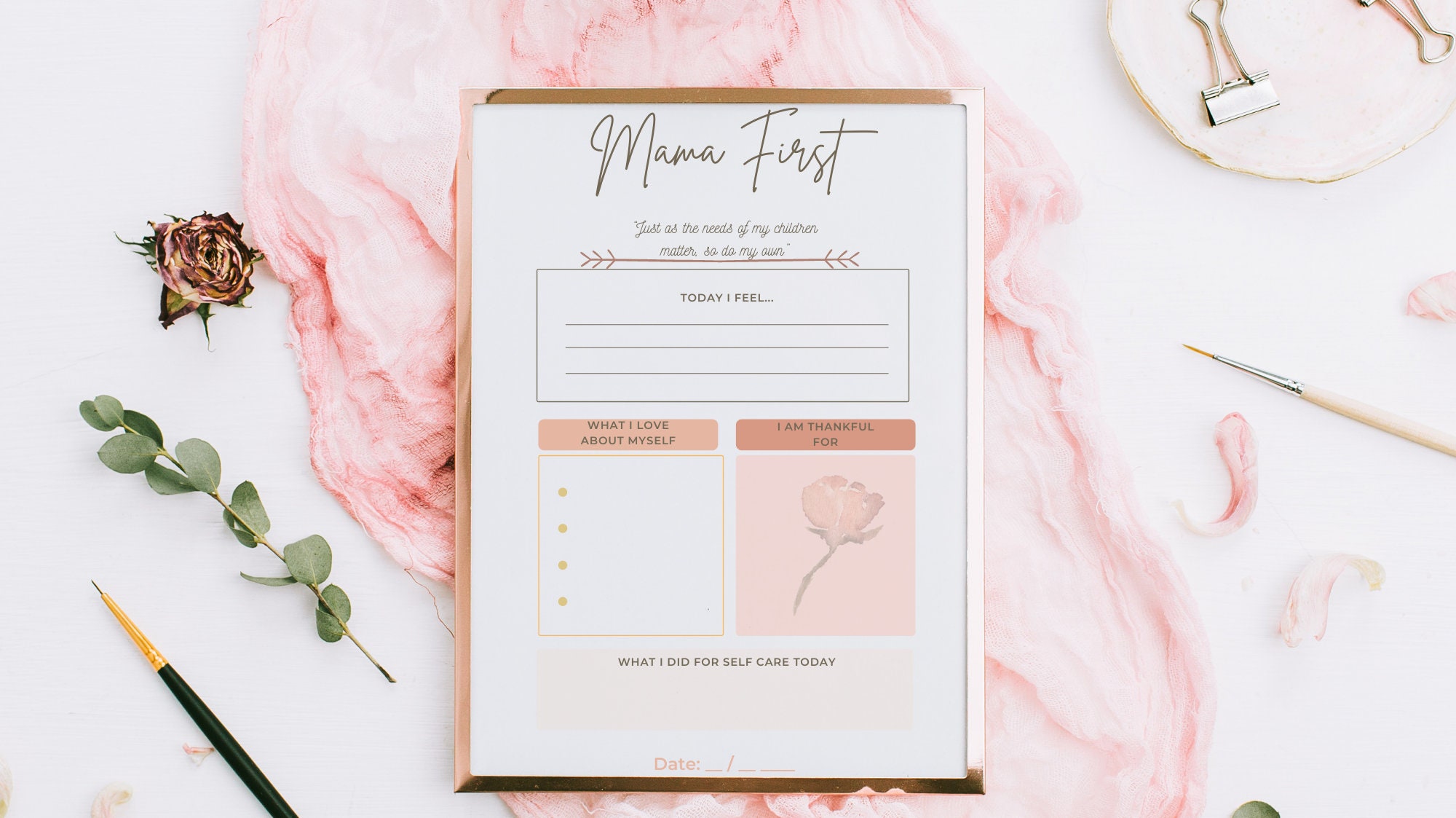 Mamafirst Daily Gratitude Journal Template for Moms, and Postpartum ...