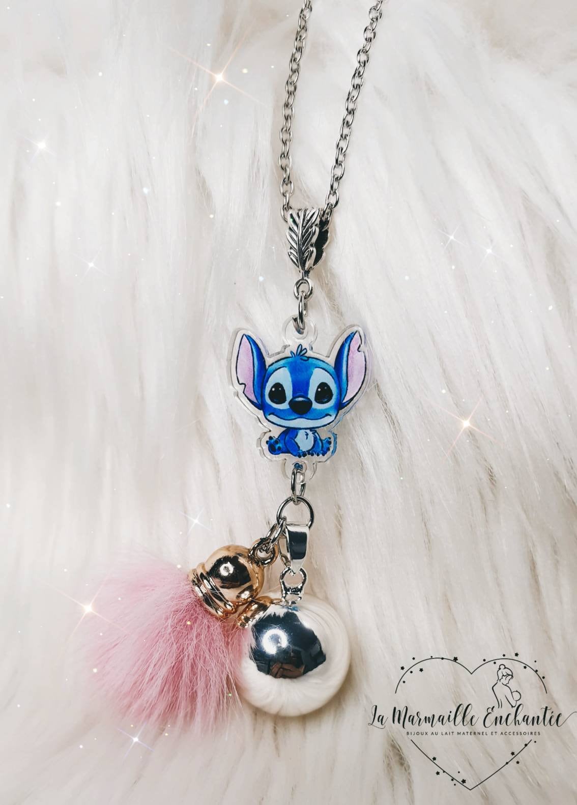 Collier stitch kawaii pendentif argenté bijoux fantaisies femme enfant  cadeau lilo bleu - Achat / Vente sautoir et collier Collier stitch kawaii  pende Mixte Adulte-Enfant Acier Argenté-Bleu 