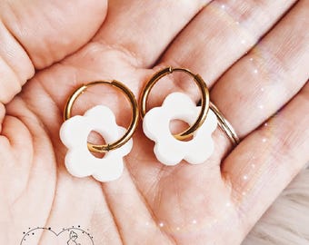 Boucles d'oreilles Fleurs Lait Maternel - Bijou Unique Printemps - Souvenir Allaitement - Bijoux de grossesse - femme enceinte