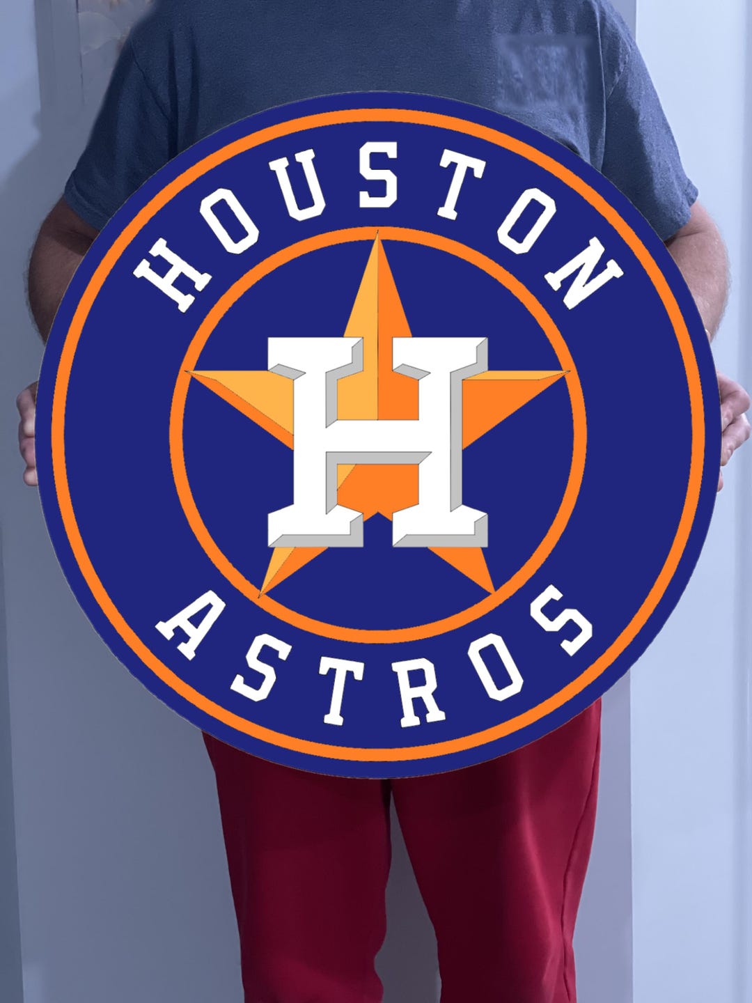 MLB New Houston Astros Logo Wooden Sign Wall Decor Handmade Laser Cut ...