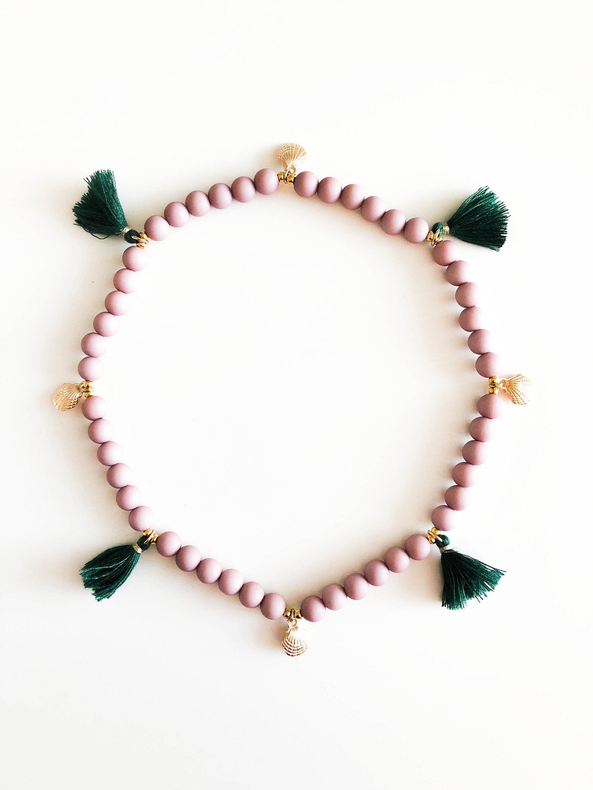 Personalisiertes Hunde-Halsband Mit Perlen & Namensanhänger - Stylischer Hundeschmuck