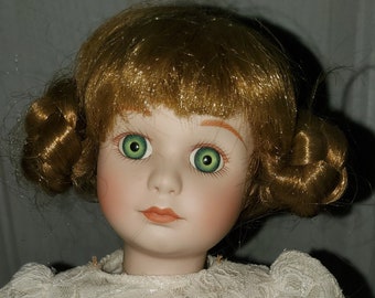 16" Porcelain Doll Red Hair and Green Eyes  "Laya"