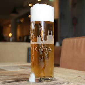 Bicchiere Kölsch personalizzato | Incisione dello skyline di Colonia / regalo personalizzato inciso
