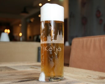 Kölsch-glas op maat | Gravure van de skyline van Keulen / gepersonaliseerd gegraveerd cadeau