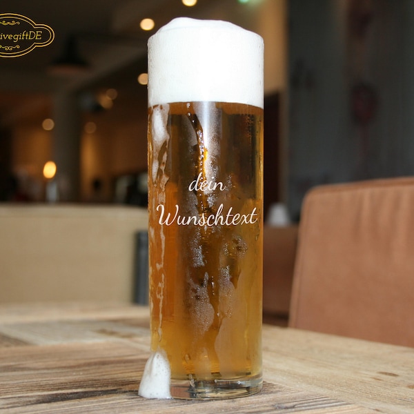 personalized Kölsch glass with desired text