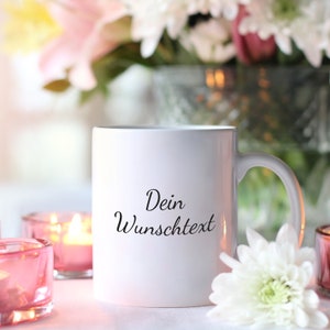 taza impresa con el texto deseado