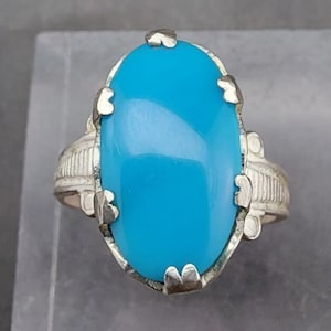 Natural Turquoise Ring Sterling Silver 925 Mens Womens Real Turquoise Feroza Ring December Birthstone Gift Man Woman Unsiex frioza Ring