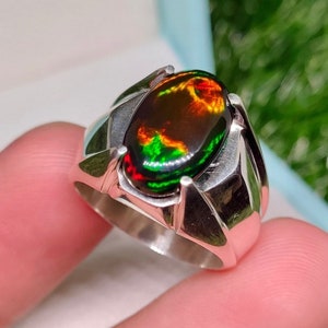 Ethiopian opal mens ring discount