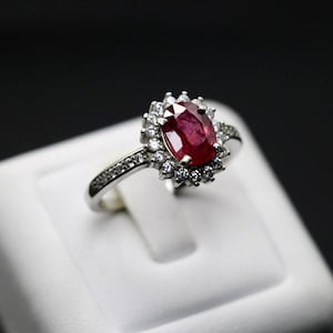 Natural Ruby Womens Ruby Ring Sterling Silver 925 Simple Band Real Yaqoot Yakut Ruby Womans Gift Ring July Birthstone Gift