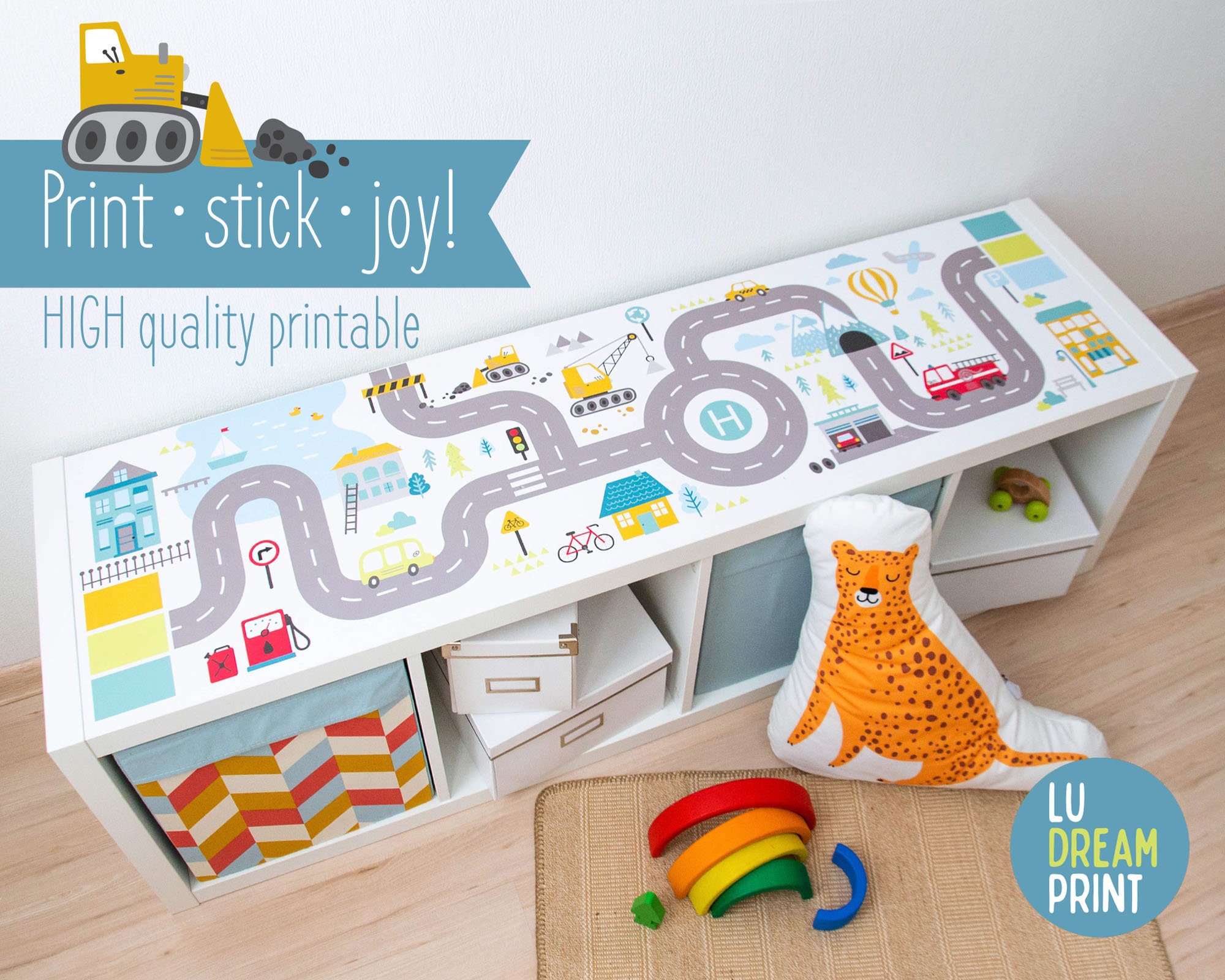 Printable RACE TRACK Play Mat Car City Street Kids Table Etsy