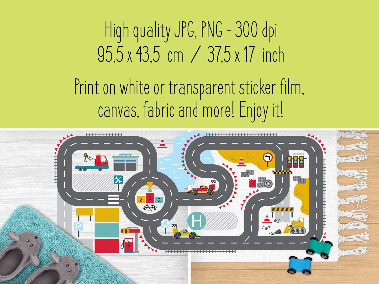 Printable RACE TRACK Formula 1 Play Mat Car Kids Table Road Etsy