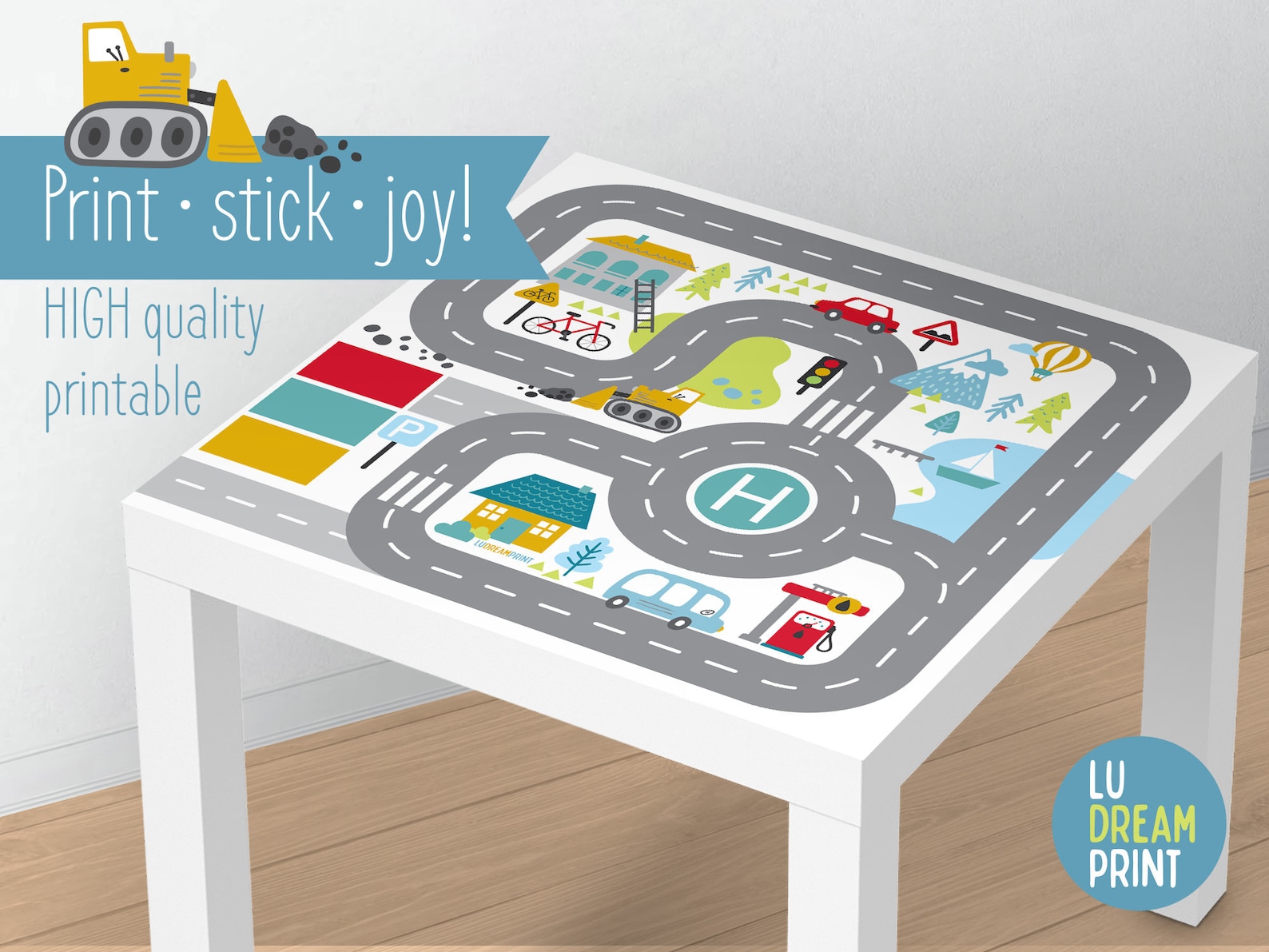 Printable RACE TRACK Play mat car City street kids table Etsy