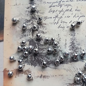 10 tiny Jingle Bells, 6 mm bells embellishment, DIY craft & jewellery making