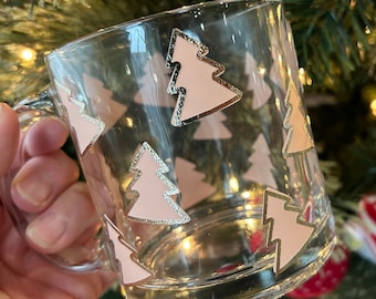Kerstboom 13 oz Glazen Mok | Holiday Glass Cup |