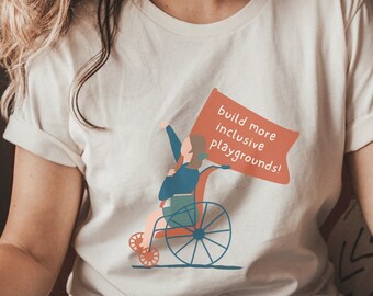 Inclusive Playgrounds Unisex T-Shirt | Mobility Disability Awareness