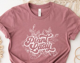 Plant Lady T-Shirt | Retro Botanical Tee, Gardener Gift