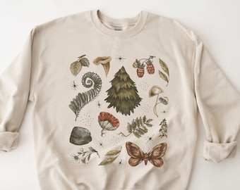 Mushroom Woodland Sweatshirt: Nature Lover Gift