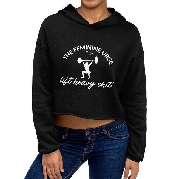 Womens workout cropped hoodie Clearance