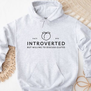 Sudadera con capucha para el gimnasio con glúteos introvertidos / Regalo divertido para levantamiento de pesas Ash