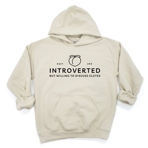 Sudadera con capucha para el gimnasio con glúteos introvertidos / Regalo divertido para levantamiento de pesas Sand