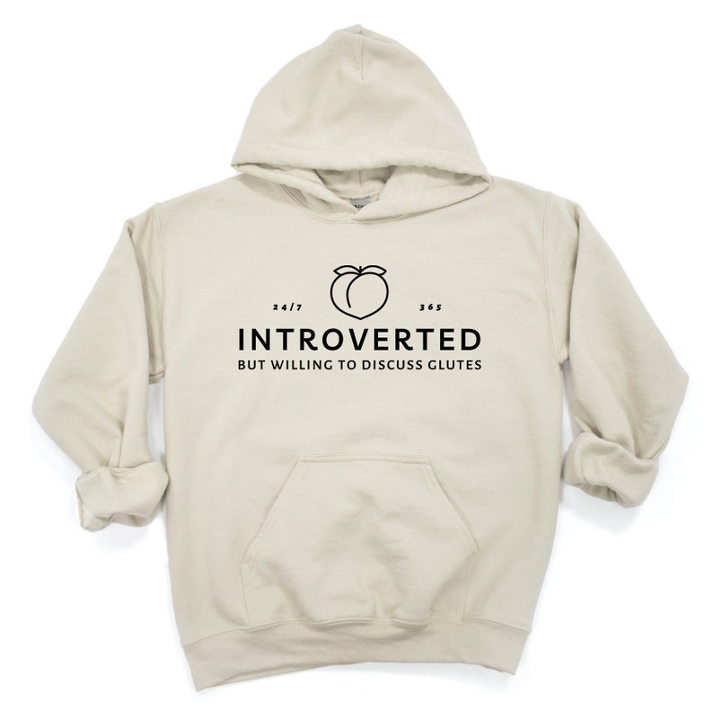 Sudadera con capucha para el gimnasio con glúteos introvertidos / Regalo divertido para levantamiento de pesas Sand