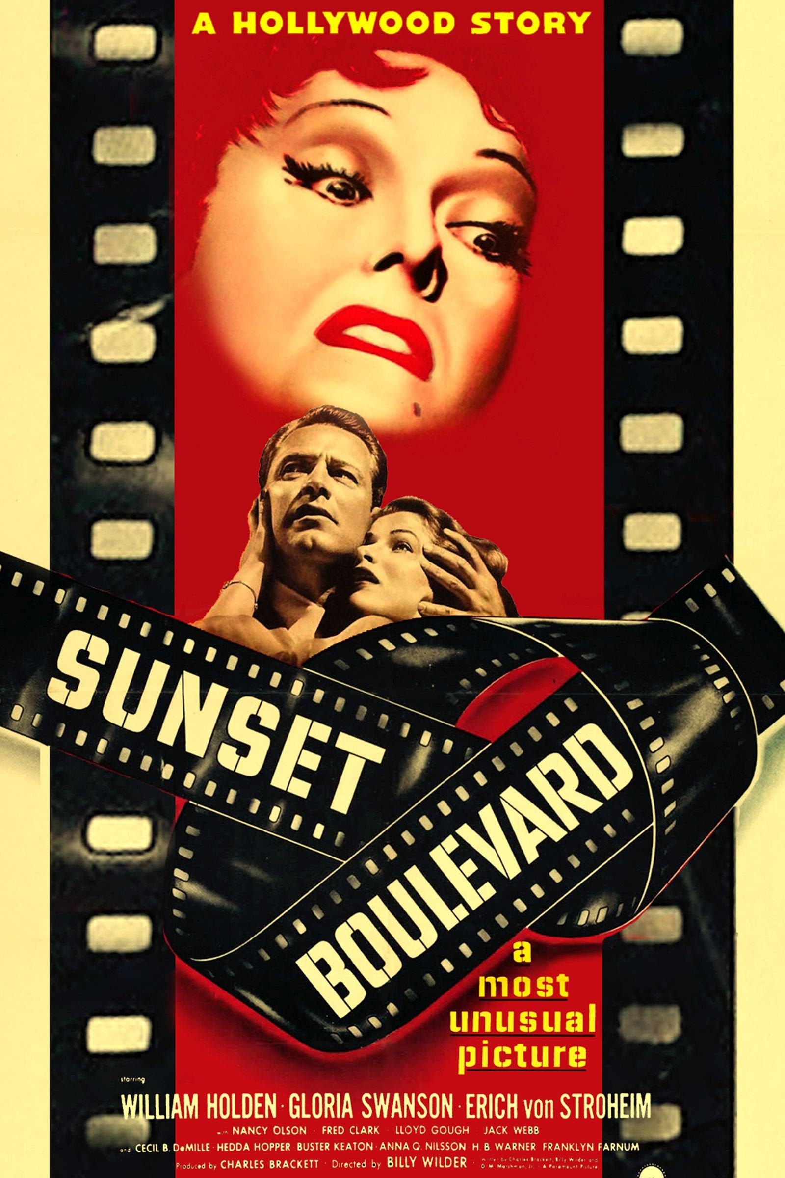 Sunset Boulevard Vintage Movie Poster Re Print 19x13 FREE Etsy