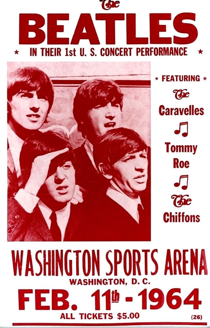 The Beatles at Washington Arena vintage concert poster re Etsy