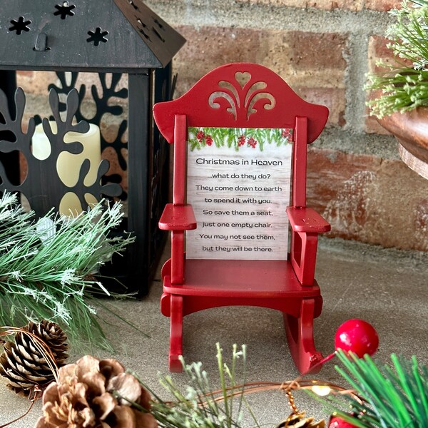 Christmas in Heaven, sympathy gift, memory ornament, empty chair ornament, bereavement gift, memorial gift, Christmas ornament