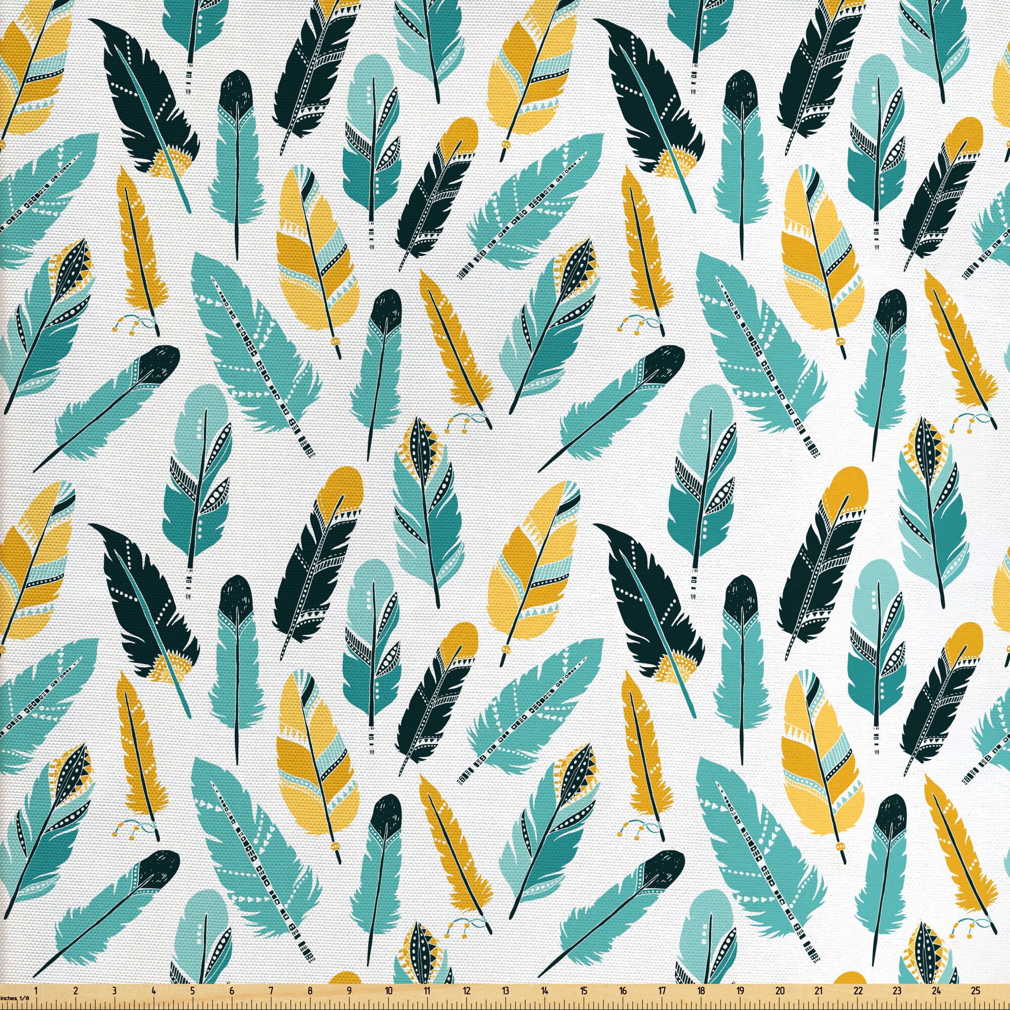 Feather Fabric By the Yard Majestic Birds Peacock Flourish Etsy