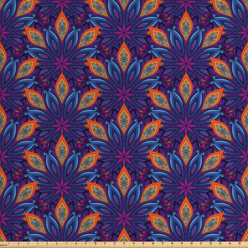 Mandala Fabric by the Yard Medallions Mantra Moroccan Ornate Etsy