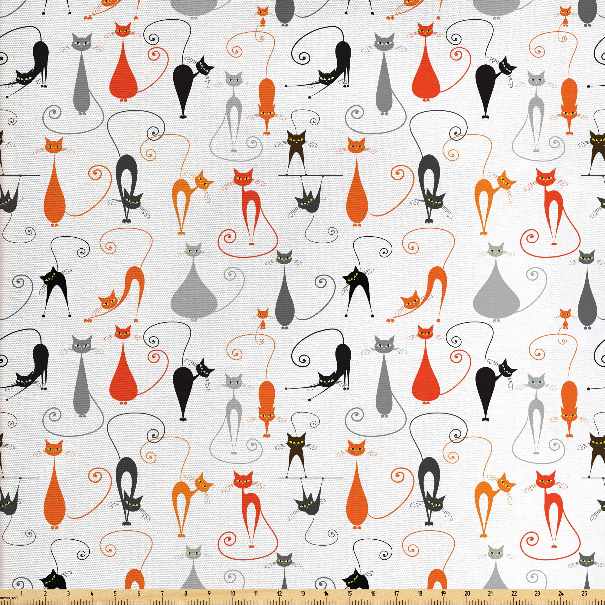 Cat Fabric By the Yard Cute Cats Nursery Kids Room Paws Heart Etsy