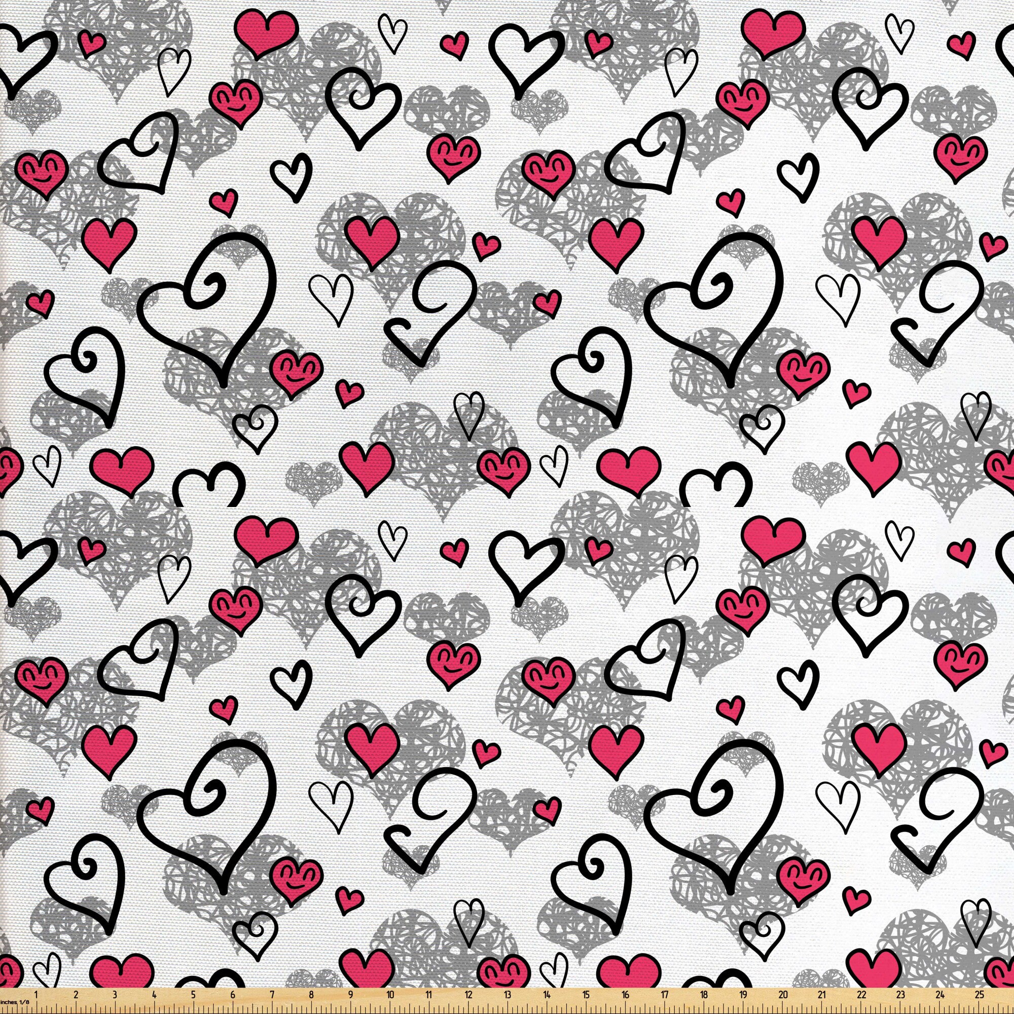 Love Fabric By the Yard Hearts Rainbow Colorful Lover Etsy